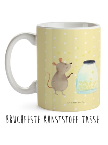 Mr. & Mrs. Panda Plastikbecher Maus Sterne ohne Spruch in Gelb Pastell