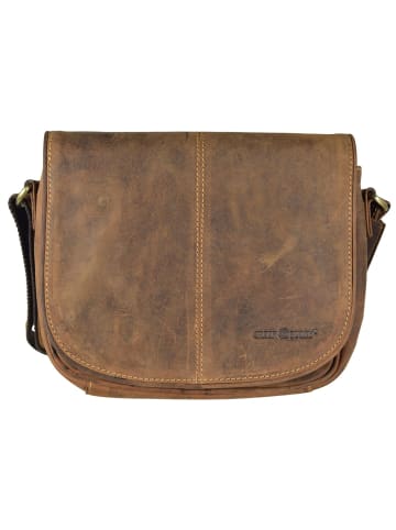 Greenburry Vintage Umhängetasche Leder 28 cm braun