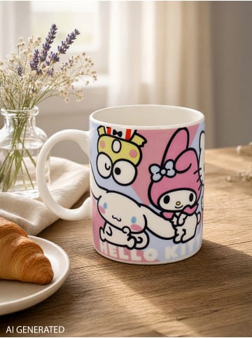 Hello Kitty Hello Kitty Tasse Friends Kuromi Kaffeetasse Becher 320 ml in weiß