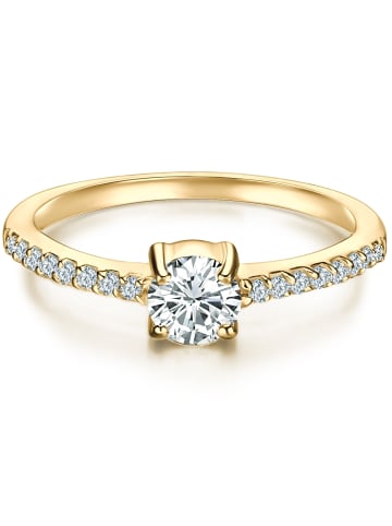 Trilani Ring aus Sterling Silber mit Zirkonia in gelbgold