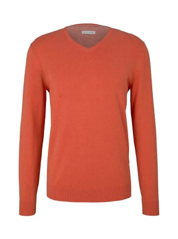 Tom Tailor Pullover Basic V-Neck in Orange