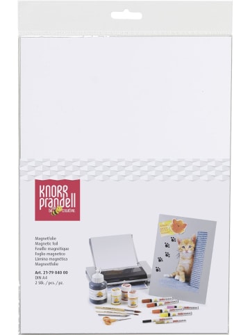 KNORR prandell Magnetfolie A4 weiß Packung mit 2 Stück