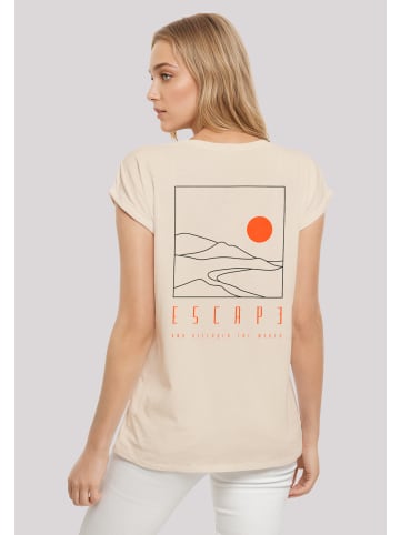 F4NT4STIC Extended Shoulder T-Shirt Escape Discover the World Landscape in Whitesand