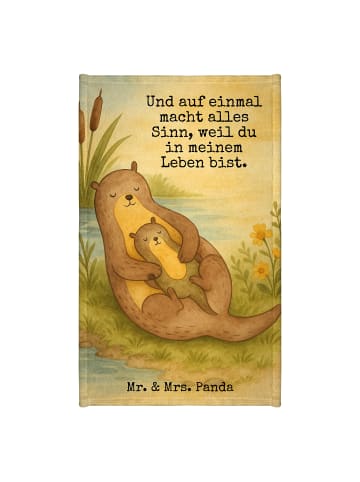 Mr. & Mrs. Panda Frotteetuch Otter Kind Design mit Spruch in Weiß