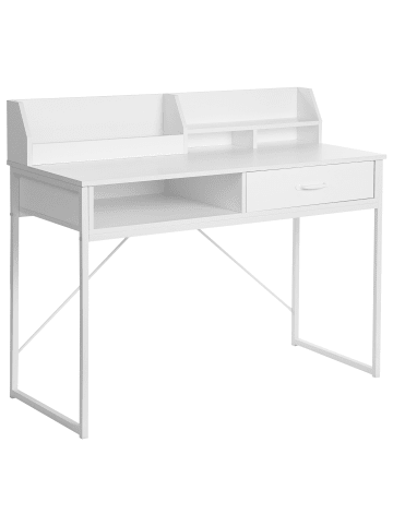 Beliani Schreibtisch ZYRA in Weiß - (W) 110 x (H) 95 x (L) 50 cm