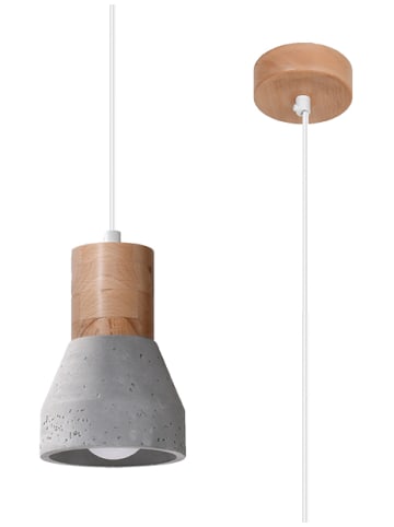 Nice Lamps Hängeleuchte  VALETINA  beton und holz (L)10cm (B)10cm (H)120cm