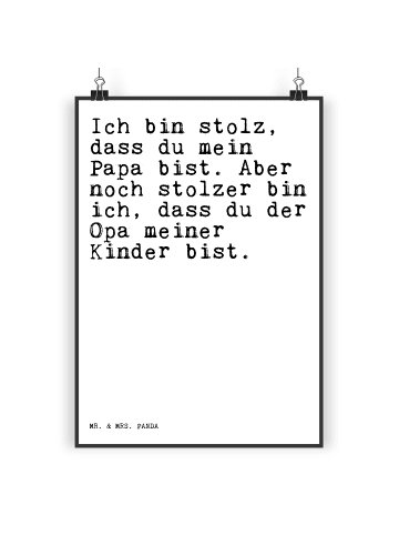 Mr. & Mrs. Panda Poster Ich bin stolz, dass... mit Spruch in Weiß