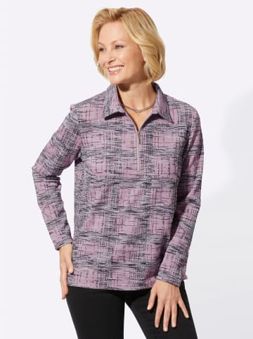 WITT WEIDEN Poloshirt in mauve-steingrau-gemustert