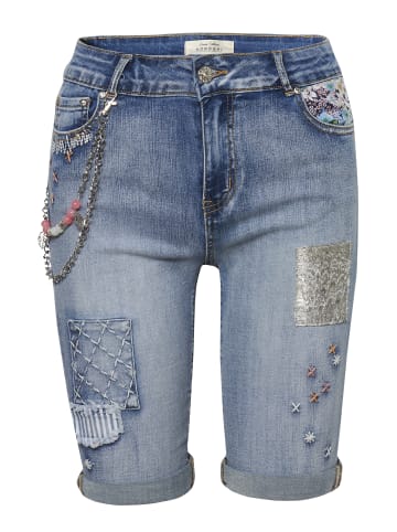 KOROSHI HOSE KURZE JEANS in blau