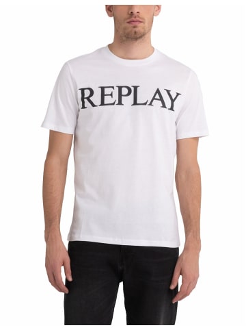 Replay T-shirt Compact Cotton Jersey in weiß