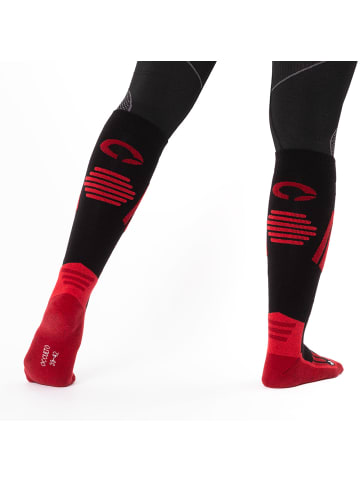 Occulto 2er Pack Merino Skisocken Toni in Schwarz-Rot