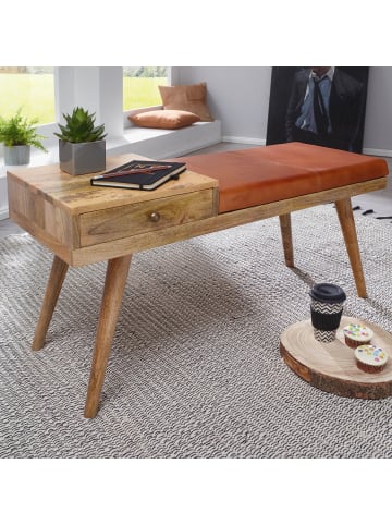 FineBuy Sitzbänk in Braun / Mango / 100x38x52