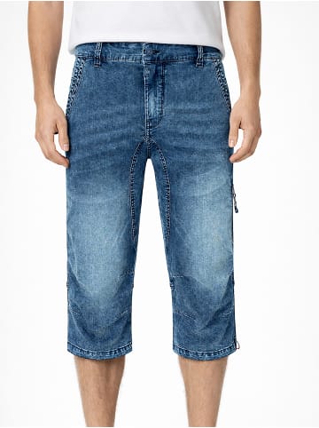 Timezone Einfarbige 3/4 Jeans Shorts Reißverschluss in Blau