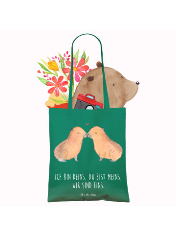 Mr. & Mrs. Panda Jutebeutel Capybara Liebe mit Spruch in Mint