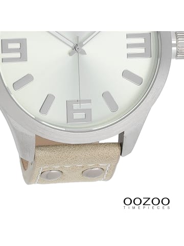 Oozoo Analog-Armbanduhr Oozoo Timepieces beige extra groß (ca. 51mm)