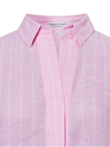 Marie Lund Tunikabluse mit Leinen-Anteil in rosa weiß