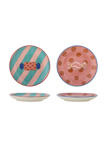 Bloomingville Caramella Teller 2er Set aus Steingut in rosa