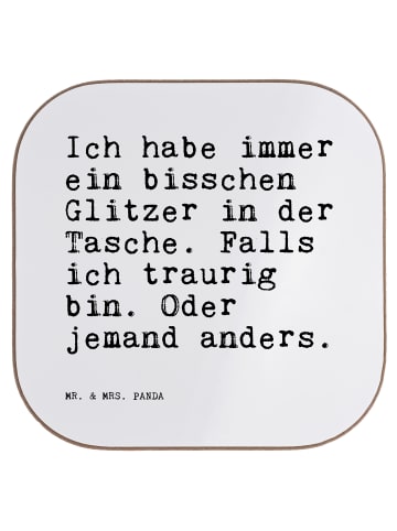 Mr. & Mrs. Panda Glasuntersetzer Ich habe immer ein... mit Spruch in Weiß
