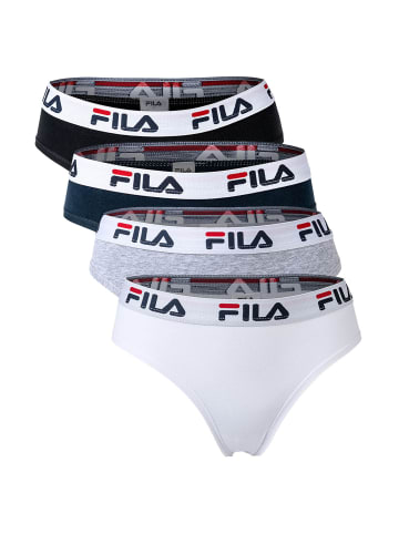 Fila Slip 4er Pack in Weiß/Schwarz/Grau/Marine