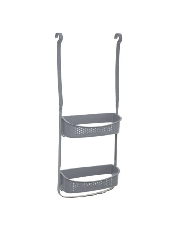 5five Simply Smart Badregal mit Saugnäpfen und 2 Ablagen in Grau, (B) 10 x (H) 70 x (L) 31,5 cm