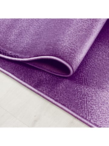 KADIMA DESIGN Teppich Kurzflor Waschbar Wellen INN Strapazierfähig OEKO-TEX in Violett