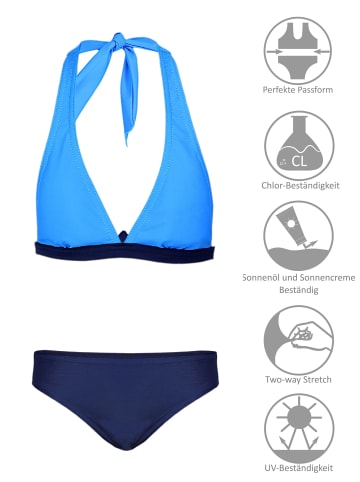 Aquarti Mädchen Bikini Set Zweiteilig Bikinislip Bustier in blau