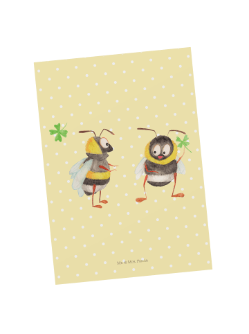 Mr. & Mrs. Panda Wanddeko Hummeln Kleeblatt ohne Spruch in Gelb Pastell