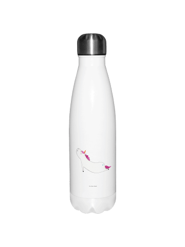 Mr. & Mrs. Panda Thermosflasche Einhorn Yoga ohne Spruch in Weiß