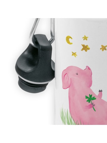 Mr. & Mrs. Panda Trinkflasche Schwein Glück ohne Spruch in Weiß