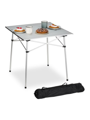 relaxdays Klapptisch in Silber - (B)70 x (H)70 x (T)70 cm