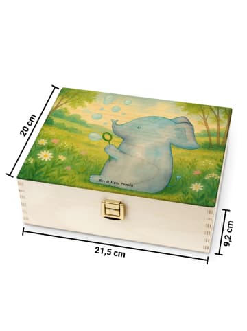 Mr. & Mrs. Panda Teebeutelbox Holz Elefant Seifenblasen Design o... in Weiß