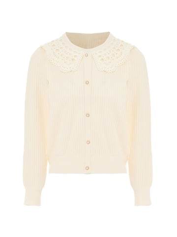 NAEMI Damen Cardigan in Wollweiss