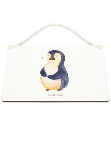 Mr. & Mrs. Panda Deko Schild Pinguin Diät ohne Spruch in Weiß