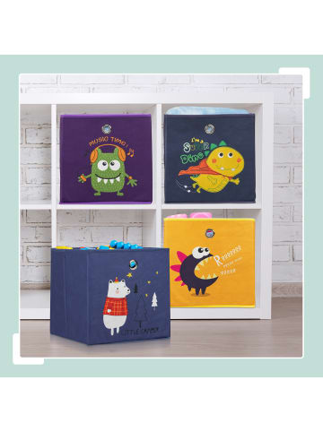 relaxdays 4 x Kinder Aufbewahrungsboxen "Tiere A" in Bunt - (B)30 x (H)30 x (T)30 cm