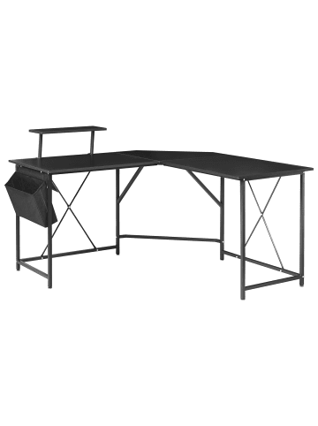 Beliani Schreibtisch TACONY in Schwarz - (W) 180 x (H) 94 x (L) 140 cm