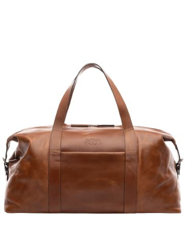 SID & VAIN Leder-Reisetasche Leder Weekender Unisex AUBURN in braun