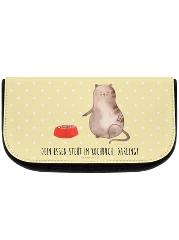 Mr. & Mrs. Panda beauty case Katze Fressen mit Spruch in Gelb Pastell