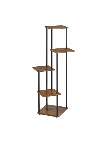 relaxdays Pflanzenregal in Schwarz/ Braun - (B)57 x (H)106 x (T)57 cm