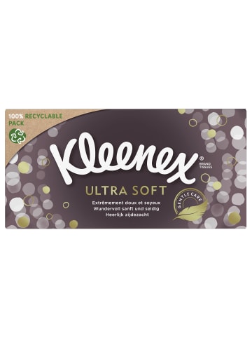 Kleenex Ultra Soft Kosmetiktücher-Boxen Taschentücher 3-lagig 24 x 64 Tücher