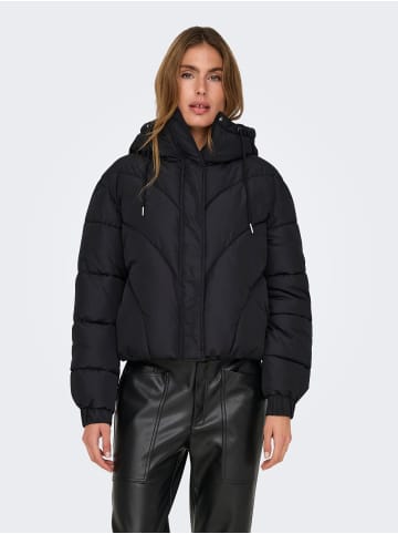 JACQUELINE de YONG Jacke Winterjacke mit Kapuze Reißverschluss Gefüttert in Schwarz-2