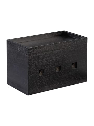 relaxdays Kabelbox in Schwarz - (B)25,5 x (H)16,5 x (T)14 cm