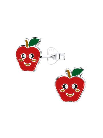 Alexander York Ohrstecker APFEL in 925 Sterling Silber, 2-tlg. in red