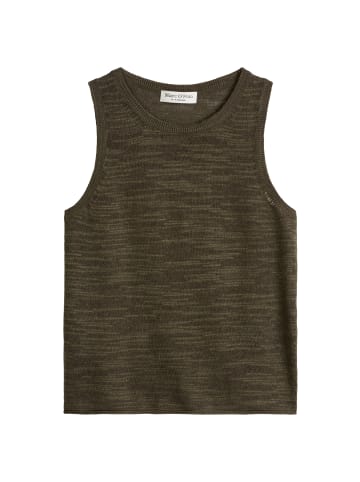Marc O'Polo Ärmelloser Slub-Pullover regular in Shaded Fern