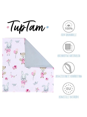 TupTam Kinder Kissenbezug mit Hotelverschluss 2er Set in beige/rosa