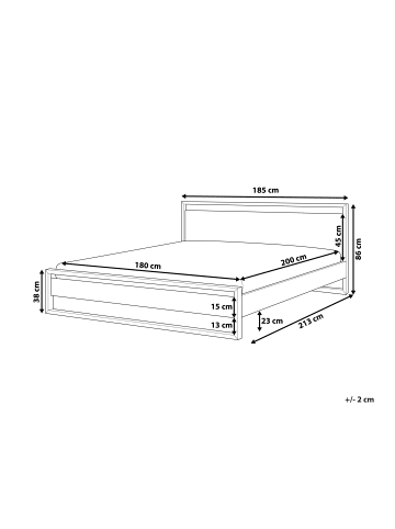 Beliani Doppelbett GIULIA in Weiß - (W) 185 x (H) 86 x (L) 213 cm