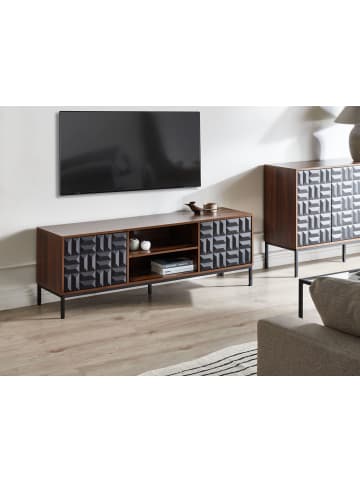 Beliani TV-Möbel CARAQUET in Braun/Schwarz - (W) 160 x (H) 54 x (L) 40 cm