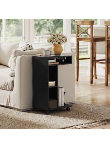 HOMCOM Beistelltisch-40L x 30B x 69H cm-Schwarz