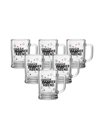 Ritzenhoff & Breker 6er Set Bierkrug Männer in 600 ml in transparent