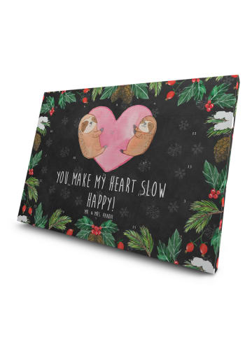 Mr. & Mrs. Panda Tee Adventskalender Faultiere Herz mit Spruch in Kreidetafel