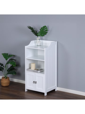 relaxdays Badezimmerschrank in Weiß - (B)40,5 x (H)86 x (T)36 cm